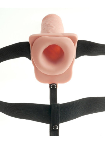 11" Hollow Rechargeable Strap-on with Balls